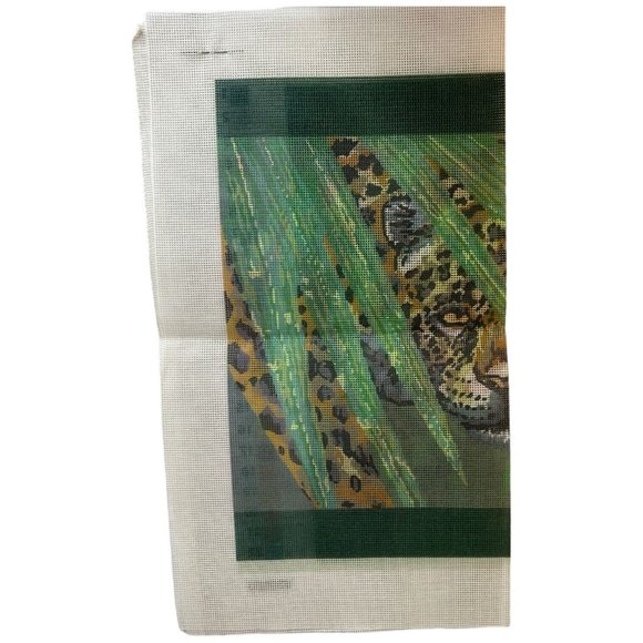 1995 Candamar Design Natures Wonder Jaguar Pillow Needlepoint Kit Richard Sloan - Picture 5 of 6